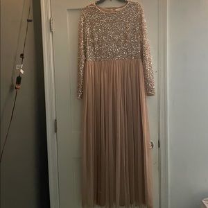 ASOS // Maya Bridesmaids Dress • size 12 • taupe